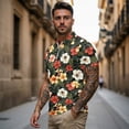 thumbnail image 3 of Binienty Hawaiian Hibiscus Matching Couple Golf Shirts Classic Fit Short Sleeve Funny Golf Shirt for Men Women Versatile Quarter Zip Pullover for Golf Running Sports Outing Wear, 3 of 7
