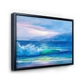 thumbnail image 3 of Designart 'Blue Waves Breaking At The Beach Landscape II' Nautical & Coastal Framed Canvas Wall Art Print, 3 of 5
