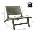 thumbnail image 4 of JONATHAN Y Leo Mid-Century Modern Wood Armless Outdoor Lounge Chair, Olive Green, PAT2000D, 4 of 5