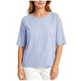thumbnail image 6 of Neewe Women's Summer Casual Crewneck Half Sleeve T-Shirts Plain Loose Fit Cotton Linen Basic Tops Tees Blouses, 6 of 8