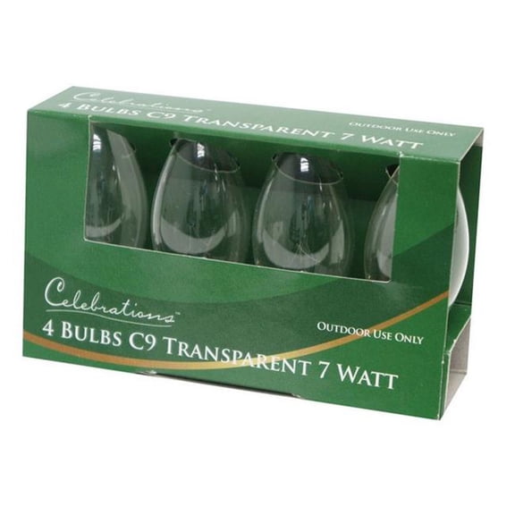 Celebrations UTRYL1A1 C9 Replacement Bulbs, 7 W, Transparent, Clear
