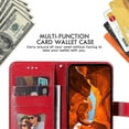thumbnail image 5 of For Xiaomi Redmi Note 14 4G (164.84mm) Case PU Leather Wallet Floral Phone Cover Stand View - Green, 5 of 5