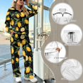 thumbnail image 6 of Xixirimido Women's 2 Piece Outfits Tracksuit Matching Lounge Set, S, Long Sleeve Half Zip Sweatshirt, Wide Leg Pants, Fall Fashion Sweatsuits, Airport Tracksuit, Pockets, Black Lemon Fruit, 6 of 7