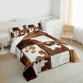 thumbnail image 4 of Homewish Country Farm Cowhide Bedding Comforter Set,Rustic Farmhouse Cabin Twin Comforter Sets,Patchwork Cow Hide Bedding Set For Men Women,Ultra Soft Home Decor Reversible,2-Piece, 4 of 9