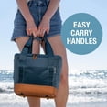 thumbnail image 6 of CleverMade Pacifica Small Portable Cooler Bag, Collapsible Leakproof Soft Cooler, Ocean/Cognac, 6 of 10