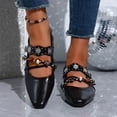 thumbnail image 6 of GERsome Women's Pumps Shoes Low Block Heels Closed Pointy Toe Ankle Strap Wedding Party Work Dress Shoes, Black Size 6, 6 of 9