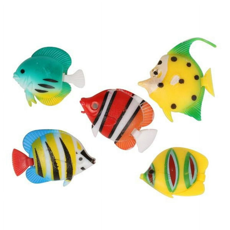 5pcs Lifelike Artificial Moving Floating Fishes Ornament Decorations for Aquarium Fish Tank (Random Color Pattern), Size: As described, Other
