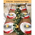 thumbnail image 4 of 13 Inch Round Placemats Set of 6, Red Christmas Non Slip Heat Insulation PP Table Mats, Winter Snowflake Abstract Forest Tree Washable Place Mats for Kitchen Dining Party Table Decor, 4 of 7