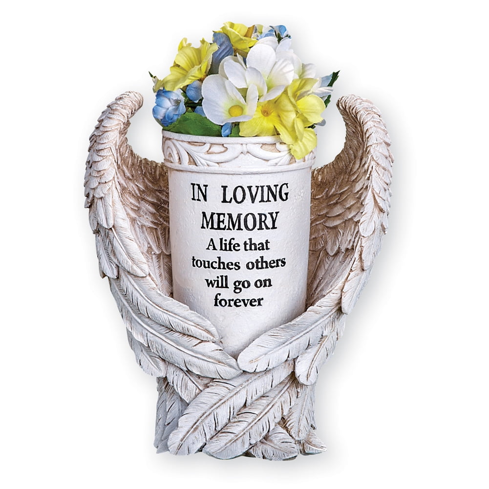 Ideal for Fresh or Dried Artificial Flowers Weatherproof and Frostproof Always in my thoughts Memorial Graveside Spiked Flower Vase with Gold Lettering Butterfly Decoration Durable Plastic