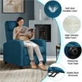 thumbnail image 5 of Yaheetech Modern Fabric Upholstered Recliner Chair with Pocket Spring for Home,Blue, 5 of 10