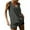 Dark Gray, variant on pstuiky Tank Top Athletic Tank, Women Oversized Racerback Tank Top Casual Sleeveless Workout Shirt Loose Fit Longline Activewear for Gym Yoga Exercise in Solid Colors Black M