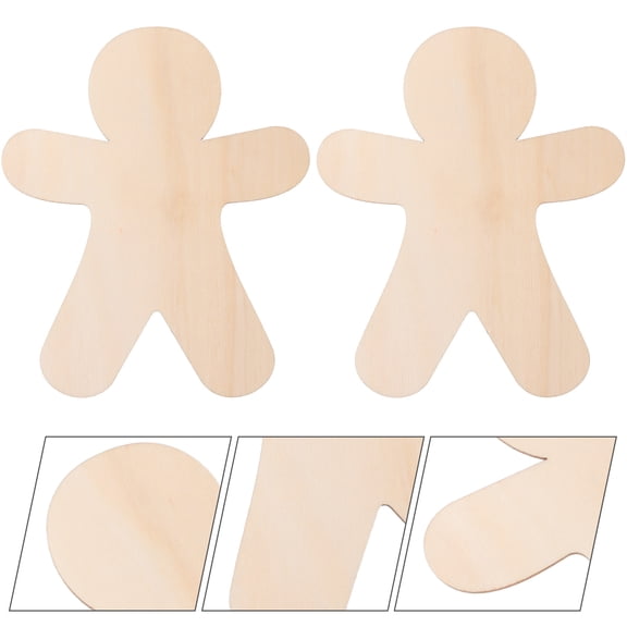 Raindrops Set of 10 Khaki Wooden Gingerbread Figurines, Christmas Holiday Decor for Seasonal Celebrations and Festive Home Display