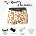 thumbnail image 2 of Men's Boxer Briefs, Cartoon Cute Squirrel Maple Leaf Soft Comfy Mens Underwear Boxer Briefs Breathable With Widen Waist, 2 of 7