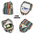 thumbnail image 5 of FORMRS Mini Backpack Purse for Women Quilted Travel Daypack Casual Shoulder Bag, Navy Blue Stripes, 5 of 7