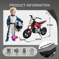 thumbnail image 5 of Okybaby 24V Kids Ride On Electric Motorbike, 200W High Speed Hub Electric Motorcycle, Max Speed 10MPH, Beginners Friendly, Rear Spring Suspension,LED lamp, Bluetooth&Horn For Kids Aged 5-15, Red, 5 of 8