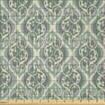 thumbnail image 2 of Ambesonne Retro Fabric by the Yard Microfiber, Swirls and Curlicues Damask, 2 Yards, Beige and Purpleblue, 2 of 4