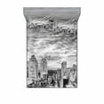 thumbnail image 1 of Black and White Bedding Set with Sheet & Covers, Skyline Rooftop View of New York in Cloudy Day Panoramic Bust Cityscape, Printed Bedroom Decor 2 Shams, 4 Sizes, Black White, by Ambesonne, 1 of 3