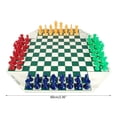 thumbnail image 5 of ZPAQI 4-Way Chess Set Travel Family Chess Game Four Player Chess Board Game, 5 of 8