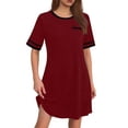 thumbnail image 2 of Ahabrexf Long Sleeve Pajama Tops for Women, Soft Polyester Round-Neck Sleepwear with Pockets, 2 of 7