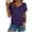 Purple2, variant on Womens Casual Short Sleeve Top Slim Fit V Neck Knot Front T Shirt Fashion Tee