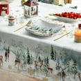 thumbnail image 2 of Sm:)e Christmas Tablecloth 60x104 Inch, Golden Snow Deers Washable Table Cover for Party Picnic Dinner Decor, 2 of 6