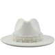 thumbnail image 1 of ¡Rebajas! Sombreros vaqueros Fdelink. Sombrero de copa para mujer, estilo británico, elegante sombrero de jazz con aro de perla y sombrero de copa, sombrero de ala ancha, sombrero de lana blanco para, 1 of 2