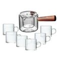 thumbnail image 4 of Tetera de vidrio de alto borosilicato, tetera transparente con mango y tapas, tetera para viajes, restaurante y Camping , Olla con 6 tazas, 4 of 8