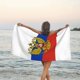 thumbnail image 3 of Escudo de armas de Rusia, bandera rusa en idioma ruso, divertida toalla de playa vintage, toallas de baño de microfibra, manta de playa suave para desfiles, natación, yoga, mujeres y hombres, 3 of 4