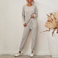 thumbnail image 4 of WILLBEST Outfits for Women Women's Solid Color Stripes Loose Loungewear Pajamas Long Sleeved Casual Wear, 4 of 4