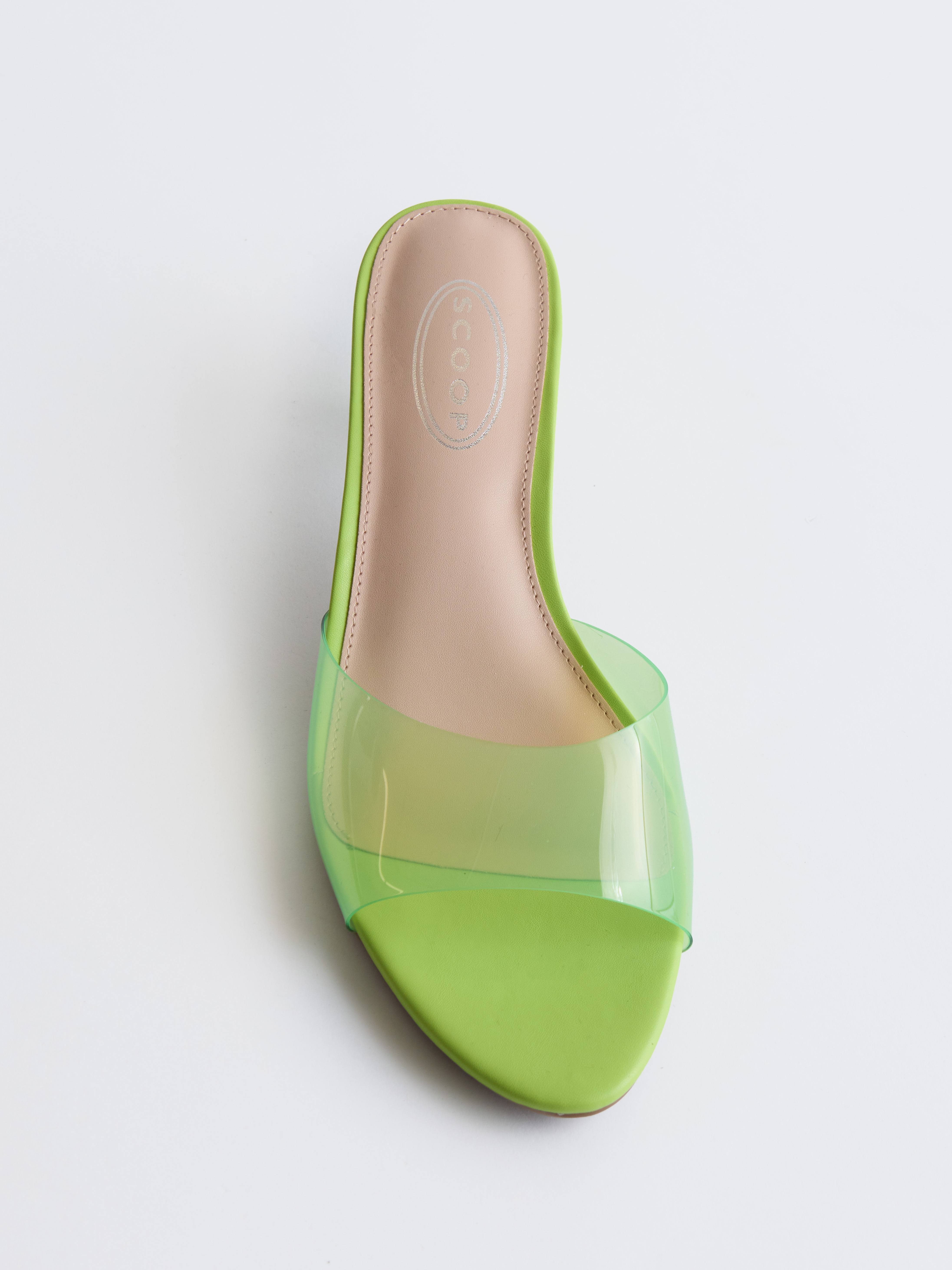 Scoop Women's Lucite Jelly Kitten Heel Sandals, Green photo 5