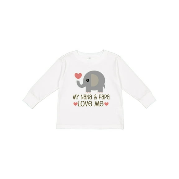 Inktastic My Nana and Papa Love Me Boys or Girls Long Sleeve Toddler T-Shirt