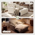 thumbnail image 4 of Marrber Beige 52” 3-in-1 Convertible Pull-Out Sofa Bed Sleeper Loveseat with Reclining Backrest, Built-in Cup Holders, Pet-Friendly Corduroy Sofa for Small Space, 4 of 8