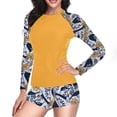 thumbnail image 4 of Daisyyozoid Womens Swimwear Clearance Long Sleeved Shorts Printing Comfort Sunscreen Two Piece Set, 4 of 4