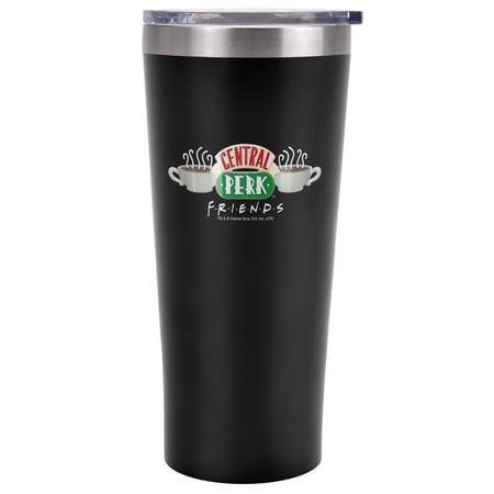 Friends Official Central Perk Coffee Logo 20 oz Travel Tumbler, Stainless Steel, Vacuum Insulated with Leak Resistant Slide-Lock Lid