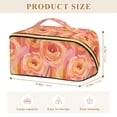 thumbnail image 4 of FORMRS Makeup Bag Travel Cosmetic Organizer for Women Fold Flat Zipper Pouch with Handle, Pink Flowers, 4 of 8