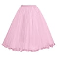 thumbnail image 4 of LEKWK Womens Tulle Skirt Elegant Fluffy Midi Skirt Elastic High Waist Pleated Skirt Multi Layered Mesh Flowy Lining Party Wedding Guest, 4 of 6