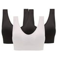 thumbnail image 2 of Womens Bras 3-Pack Sports Bra Without Support Yoga Running Underwears Wireless Bra Black 2XL, 2 of 7