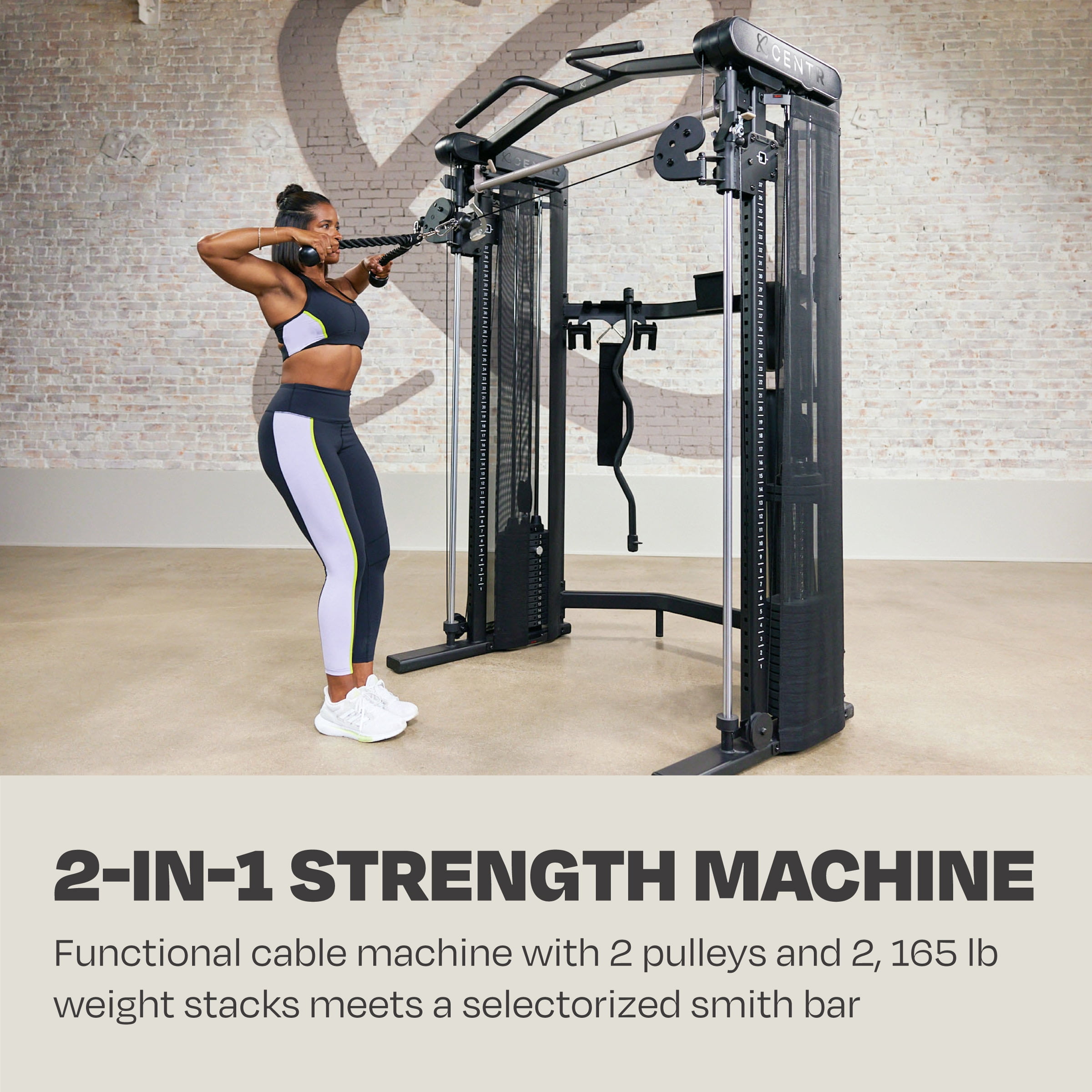 Centr 3 Home Gym Functional Trainer with Selectorized Smith Bar for Total Body Strength Training + 3-Month Centr Membership