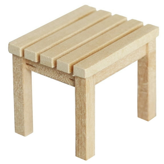 ROMANSENTIAL 1Pcs Mini Stool Beige Wooden Diy Painting Furniture for Tiny Furniture and Diy Manual Homework