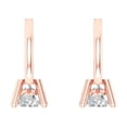thumbnail image 4 of 0.2 ct Lever-Back Drop Dangle Earrings for Women | 3.0mm Round Cut Simulated Diamond | 18K Rose Gold, 4 of 5