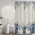 thumbnail image 5 of Thanksgiving Fall Shower Curtain, Waterproof Shower Curtains for Bathroom, Eucalyptus Blue White Harvest Pumpkin Washable Fabric Bathtub Curtain Set Bath Decor with 12 Hooks Extra Long 72"x96", 5 of 8