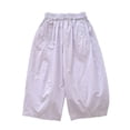 thumbnail image 3 of Girls Summer Casual Harem Pants Lightweight Breathable Loose Fit Comfortable Playwear Outdoor Trousers For Toddler Kids, 5-6 Years, Purple, 3 of 4
