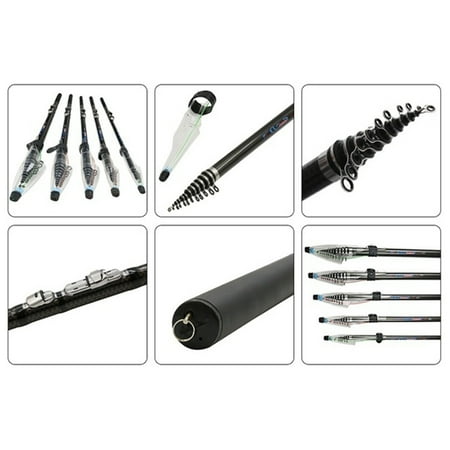 Sijiali 2.7/3.6/4.5/5.4/6.3m Carbon Telescopic Spinning Sea Fishing Rod Pole Fish Tackle