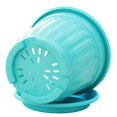 thumbnail image 2 of Plant Pots,Flower Pots with Drainage Hole & Saucer,Indoor Roman Architectural Style Flower Pot,For And Growing Plants,Flowers,Tall Indoor Pots,And Rearranging Garden Or Home Decor,Sky Blue, 2 of 9