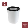 thumbnail image 4 of Bath Bliss 2 Tone 2 Piece Wastebasket in Black & White - 7.2"x 7.2"x 9.8", 4 of 9