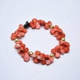 thumbnail image 5 of K-KED Teardrop Orange Coral Gold Plated Beads Choker Necklace Handmade For Women, 5 of 6