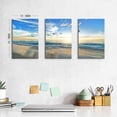 thumbnail image 4 of Beach Wall Art Coastal Decor Seagull Picture Canvas Prints Sunrise Seascape Painting for Living Room Nautical Themed Blue Sky Ocean Waves Landscape Artwork Bathroom Bedroom Home Decoration 12x16 3Pcs, 4 of 6