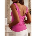 thumbnail image 5 of JYYYBF Women Ribbed Tank Tops Solid Color Shell Trim Summer Basic Vest Sleeveless Shirt for Streetwear, 5 of 8