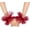 Wine Red, variant on Dalrosia Short Lace Fingerless Gloves White Pearl Tulle Wedding Gloves for Women Hallowmas Party Costume Accessory