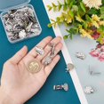thumbnail image 3 of 40pcs 20mm Long 304 Stainless Steel Clip-On Earrings Findings Metal Flat Round Back Tray Findings Hypoallergenic Ear Hoops Clip On Converter Earring Pads for Earring Making Silver, 3 of 5